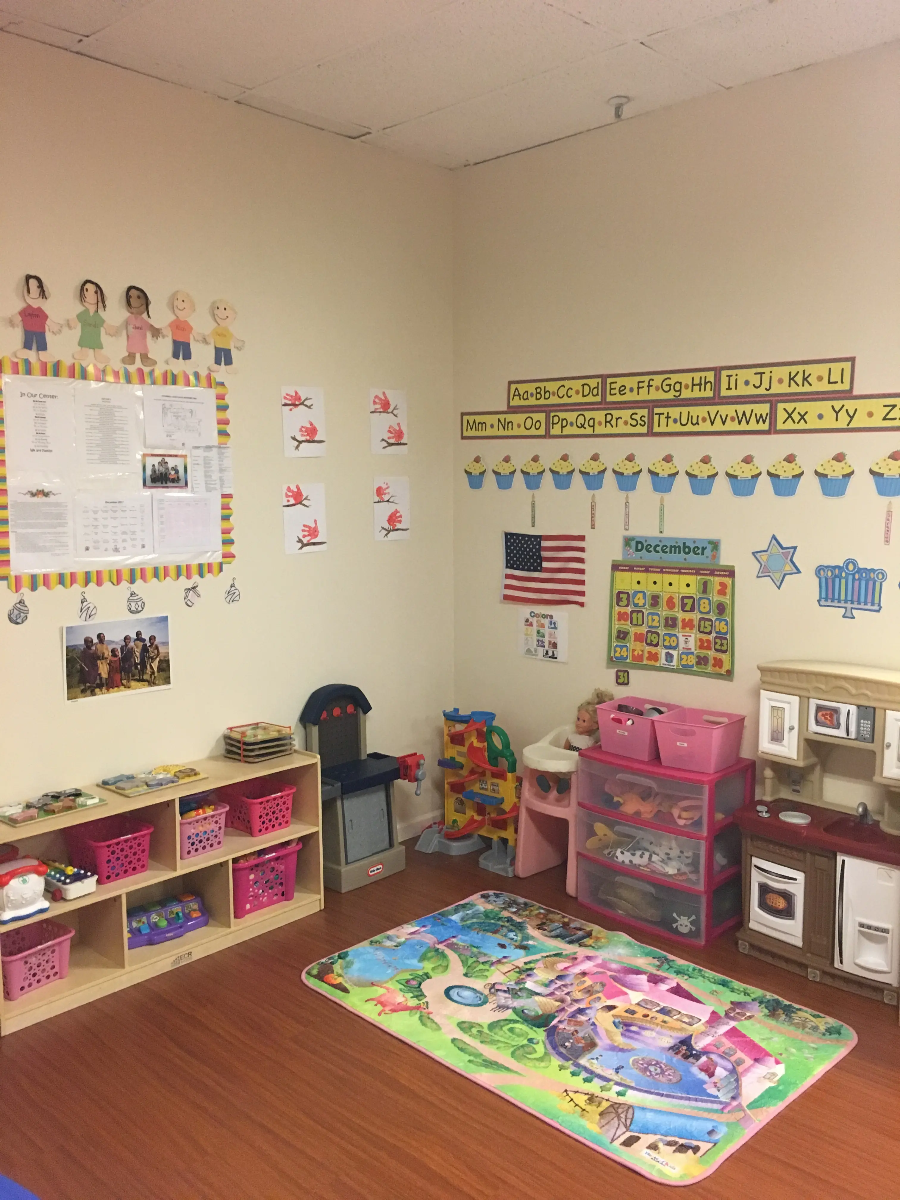 Toddler playing with toys